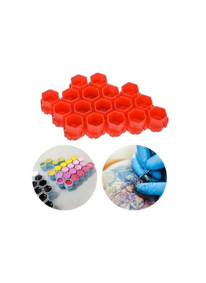 WYBOT - Tattoo Ink Caps Cups, 200 pcs Disposable Tattoo Ink Cups Small,Tattoo Pigment Ink CapsFor Tattooing Tattoo Machine Tattoo Supplies Tattoo Needles Tattoo Kits(red) - Image 1