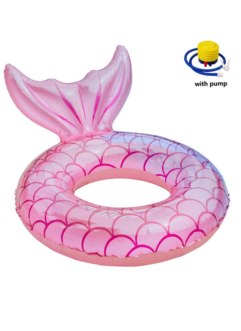 Generic - Pink Swimming Ring Inflatable Pool Float Mermaid Floaties Air Sofa Floating Large Backrest Mesh Bottom Water Party Summer Beach - Image 1