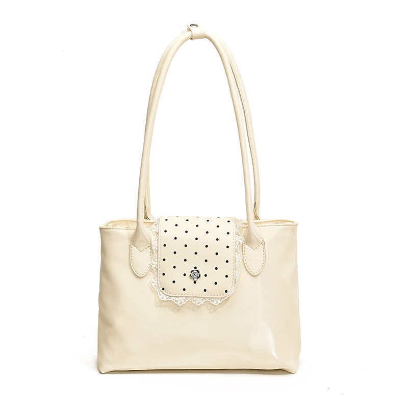 Fashionable Color All-Match Underarm Shoulder Bag Women'S Simple High-Value Tote Bag Polka Point Handbag - Image 1