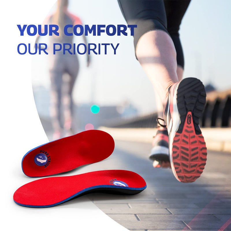 Pure Stride Professional Full Length Orthotics - Shoe Insert & Support for Metatarsals, High Arch, Flat Feet - Pain Relief for Plantar Fasciitis, Arch, Heel - 1 Pair, Men's 7-7.5 / Women's 9-9.5 - Image 4