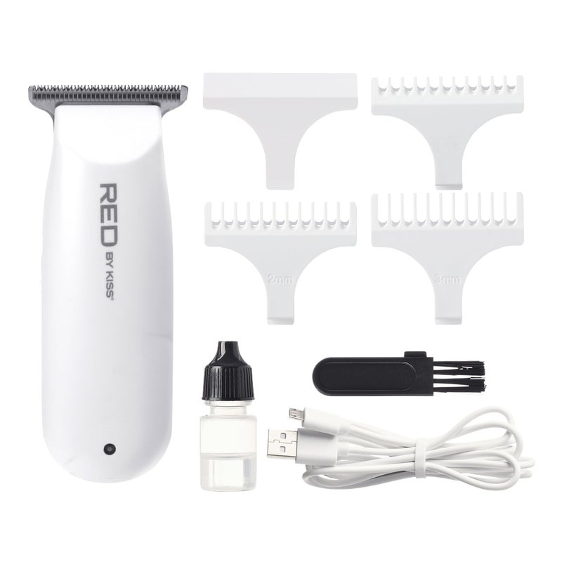 Red by Kiss Red by Kiss Hair Clipper Mini Cordless Hair Trimmer Long Lasting Hair Cutting Kit USBC Rechargeable Haircut Beard Trimming Clippers for Men Women Kids Portable Grooming Kit White