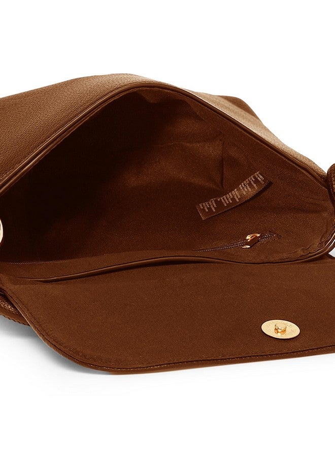 Accessorize London Women's Brown Large Quilted Sling Bag - Image 4