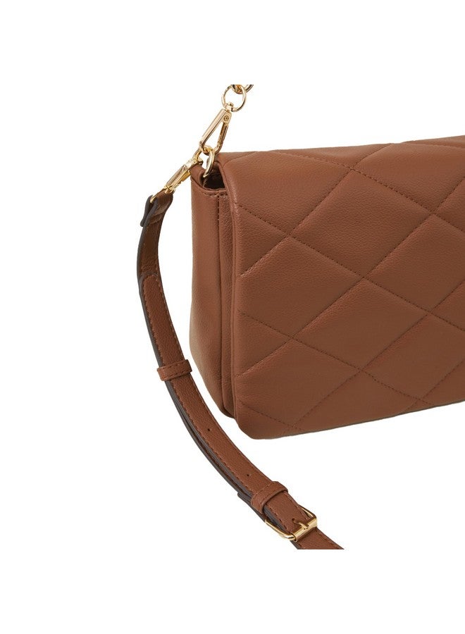 Accessorize London Women's Brown Large Quilted Sling Bag - Image 3