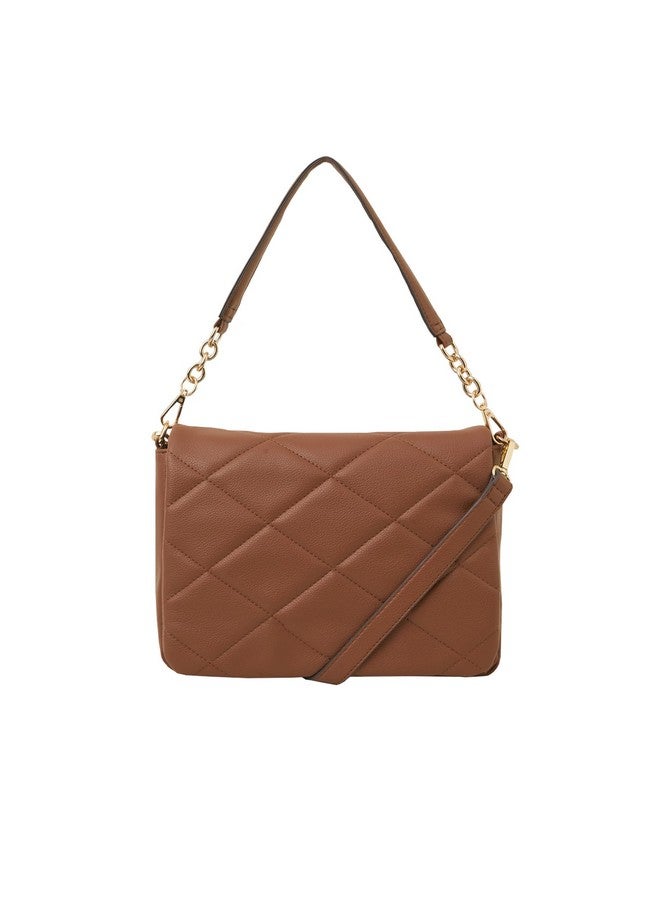Accessorize London Women's Brown Large Quilted Sling Bag - Image 1