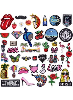 Daily Crafts Daily Crafts 10 pcs Iron On Patch Assorted Styles Embroidered Patch Appliques Stickers Kit for Clothing Jackets Backpacks Jeans Flowers Applique DIY Accessory 