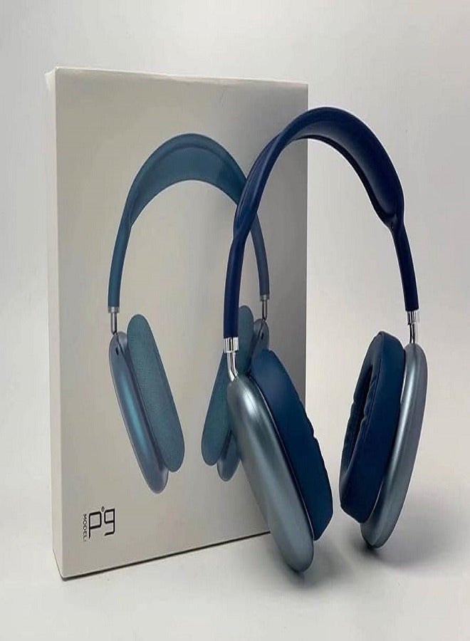 P9 Bluetooth Wireless Headset Over-Ear Headphone With Mic - Blue  - Image 2