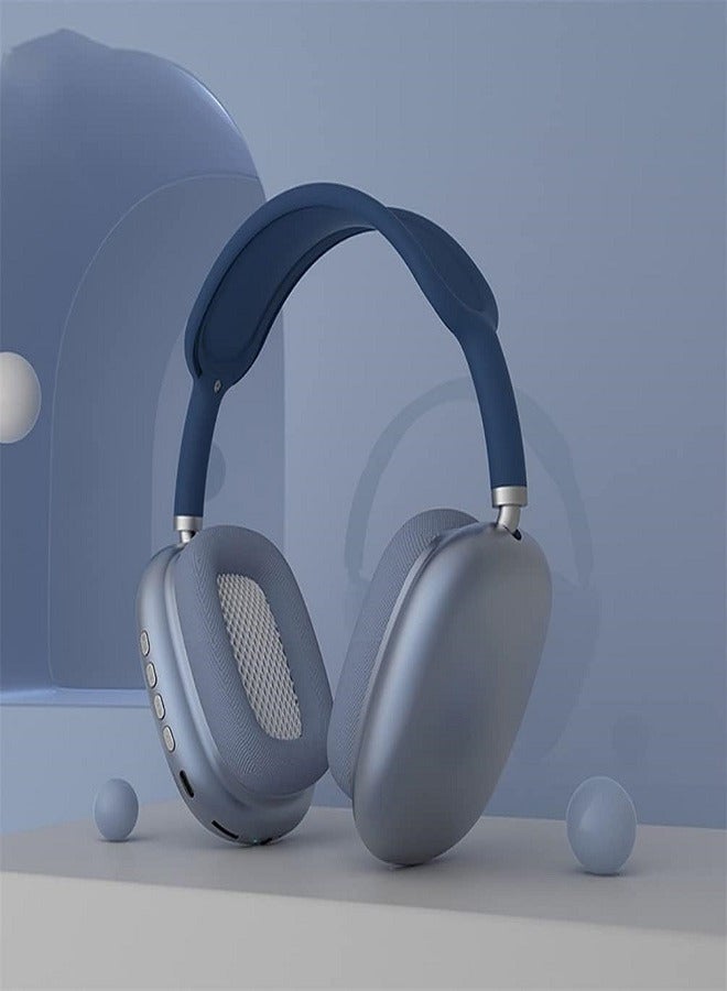 P9 Bluetooth Wireless Headset Over-Ear Headphone With Mic - Blue  - Image 4