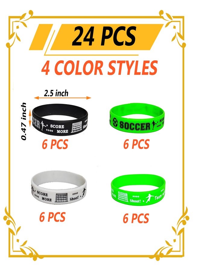 ATSMOICY 24PCS Soccer Party Silicone Wristband Bracelets-Inspirational- Sport Festival Party Favors and Supplies for Birthday School Prizes - Image 4