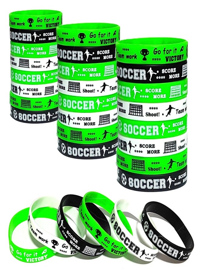 ATSMOICY 24PCS Soccer Party Silicone Wristband Bracelets-Inspirational- Sport Festival Party Favors and Supplies for Birthday School Prizes - Image 2