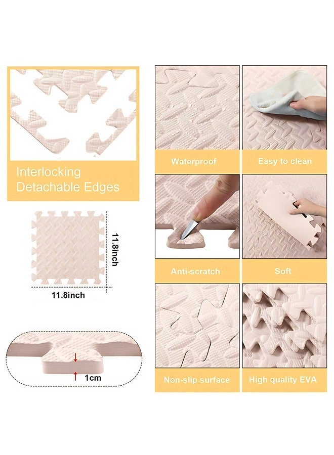 Vixplorn 6-pack 30cm x 30cm (11.81 x 11.81 inches) baby foam floor mats, DIY foam play mats, EVA foam play mats, 1.2cm (0.4 inches) thickened interlocking foam floor mats, puzzle play mats, suitable for children's playrooms, bedrooms, kindergartens, gyms - Image 4