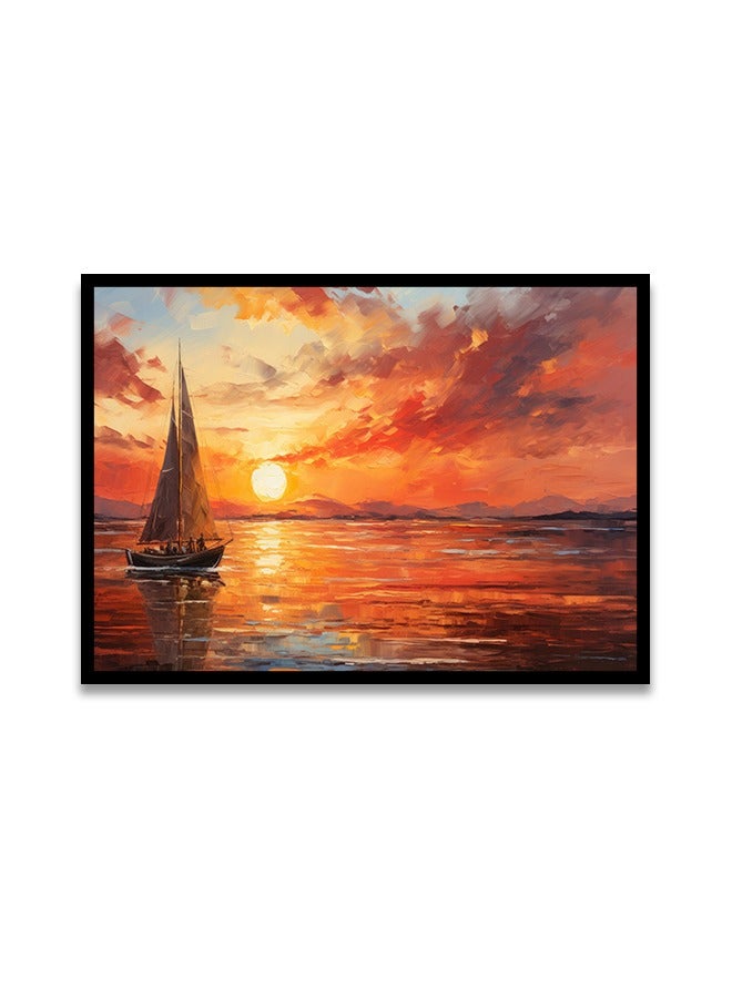 ماركتنا لوحة جدارية قماشية فنية لتزيين الحائط بتصميم تجريدي مع برواز اسود مجوف مقاس 120x80سم قطعة واحدة - Image 2