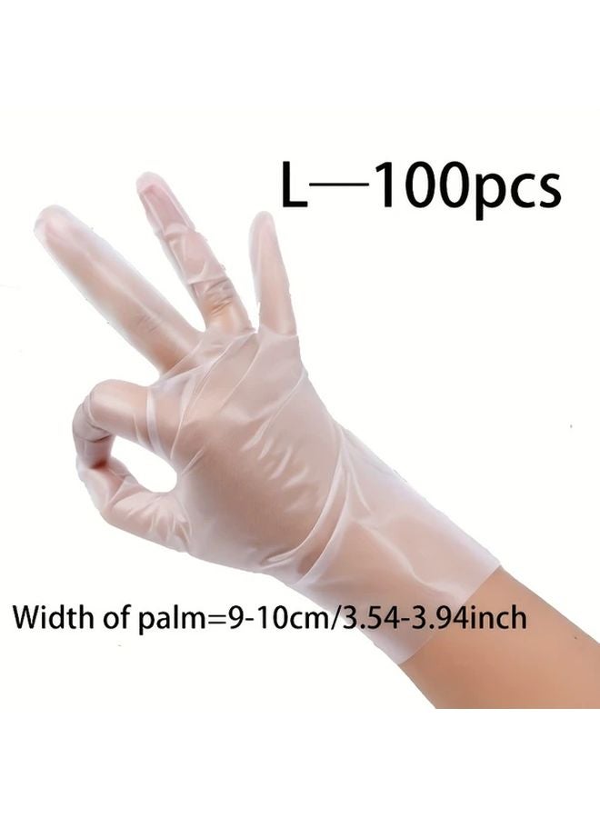 100 Pack TPE Disposable Gloves Large Size Powder Free For Kitchen Cleaning Beauty Pet Grooming - Image 4