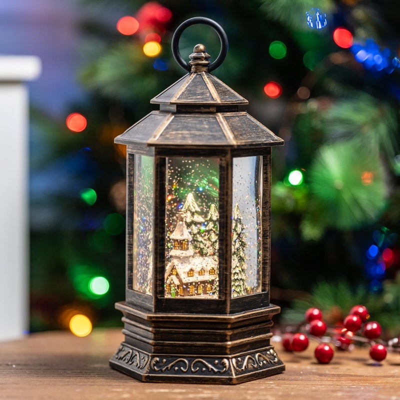 MXwcy Christmas Village Snow Globes Church Nativity Water Lantern,Silent Night Music, Holiday Decorations Gifts for Family Children or Friends - Image 5