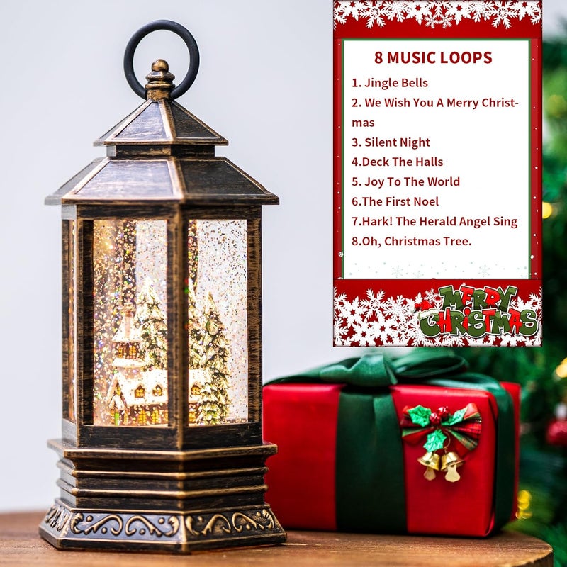 MXwcy Christmas Village Snow Globes Church Nativity Water Lantern,Silent Night Music, Holiday Decorations Gifts for Family Children or Friends - Image 4