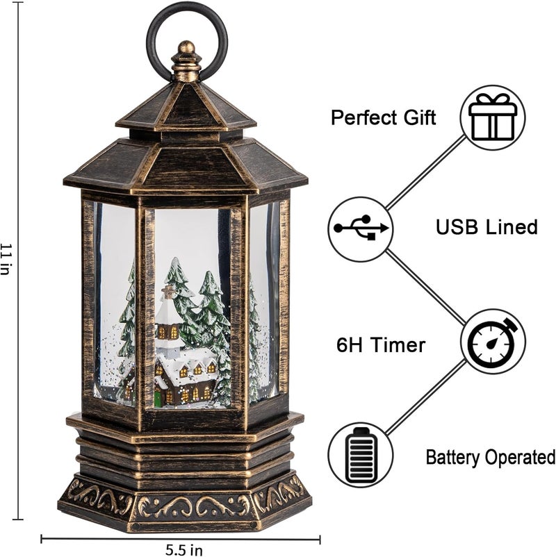 MXwcy Christmas Village Snow Globes Church Nativity Water Lantern,Silent Night Music, Holiday Decorations Gifts for Family Children or Friends - Image 2