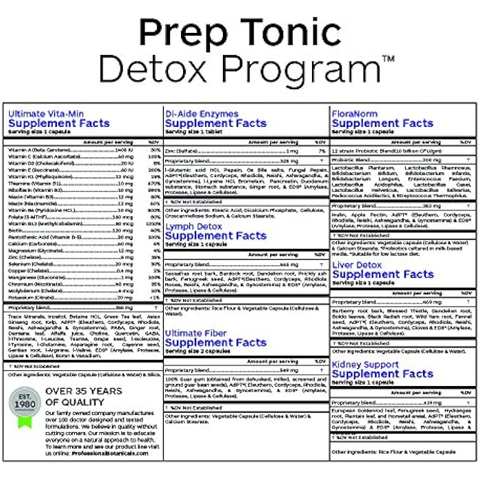 Professional Botanicals Prep Tonic Detox 10-Day Full-Body Detox, Health & Wellness System, Body Cleanse - 30 Packs - Image 2