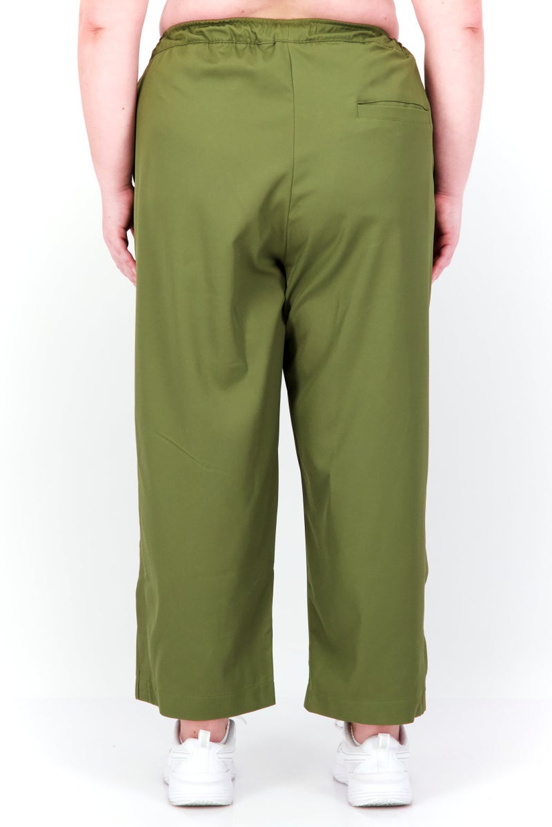 adidas Originals Women Plus Size Brand Logo Track Pants, Olive  - Image 2