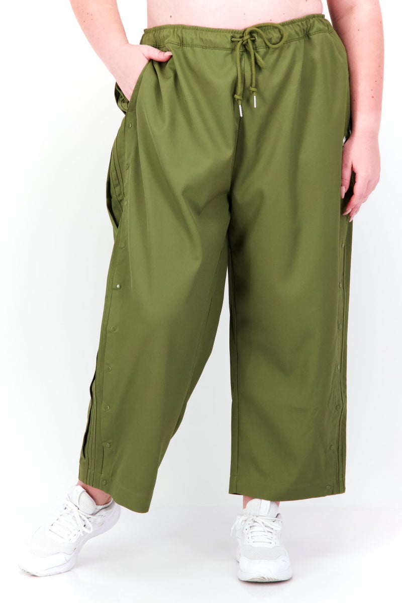 adidas Originals Women Plus Size Brand Logo Track Pants, Olive  - Image 1