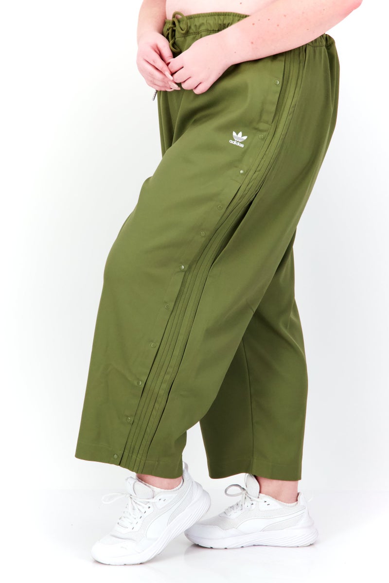 adidas Originals Women Plus Size Brand Logo Track Pants, Olive  - Image 4