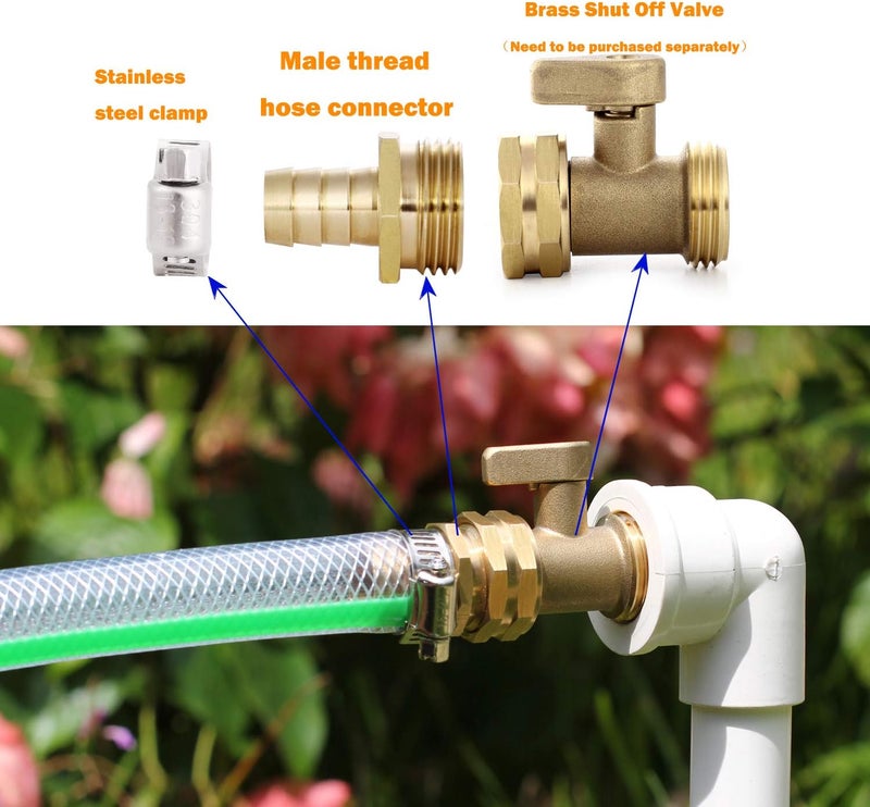YELUN Garden Solid brass Hose Repair Connector with Clamps,Fit for Garden Hose Fitting,Male and Female Hose Fittings 10 Set (3/4"-10 Set) - Image 5