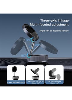 DAREU Magnetic Foldable Phone Holder – Vacuum Suction Base with 360° Rotation & Zinc Alloy Arm – Compact & Adjustable Multi-Surface Stand for Desk, Wall, Car & Bathroom – Includes Nano Adhesive Pad  - Image 2