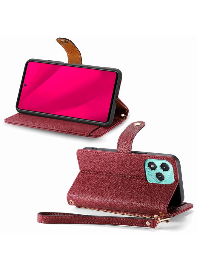 S-TOP Case For Honor 400 Lite Love Zipper Lanyard Leather Phone Case - Image 4