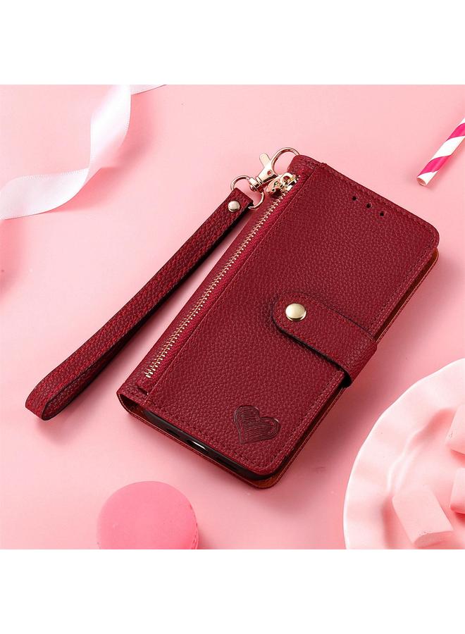 S-TOP Case For Honor 400 Lite Love Zipper Lanyard Leather Phone Case - Image 5