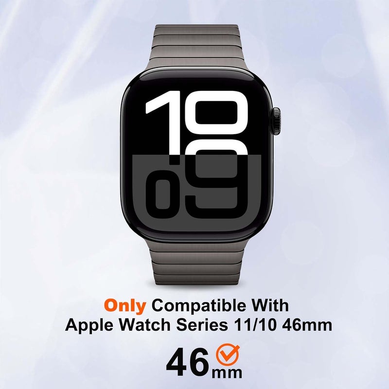 2 in 1 Case Compatible with Apple Watch Series 10 46mm Cover, [Turn 46mm into Ultra Look] Rugged Bumper Protective Case with Back Cover for iWatch 46mm, Black - Image 3