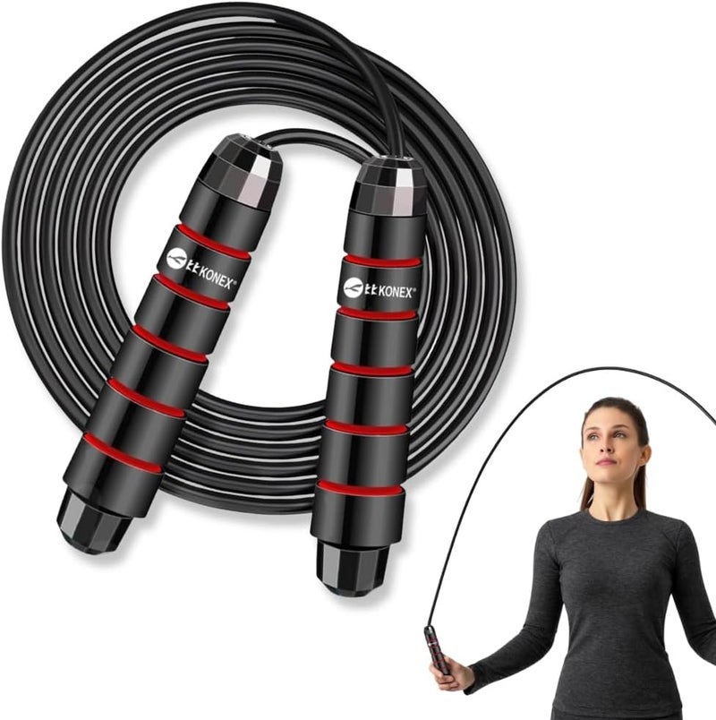 Konex Adjustable Skipping Rope for Men & Women | Jumping Rope for Fitness, Home & Gym Workouts - Image 1