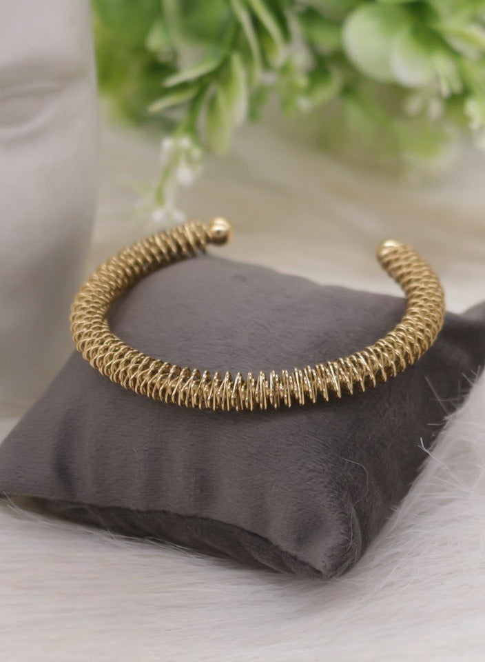 MANIKAN Women's Twisted and Stackable Cuff Bracelet Modern Design Made of Stainless Steel Open 