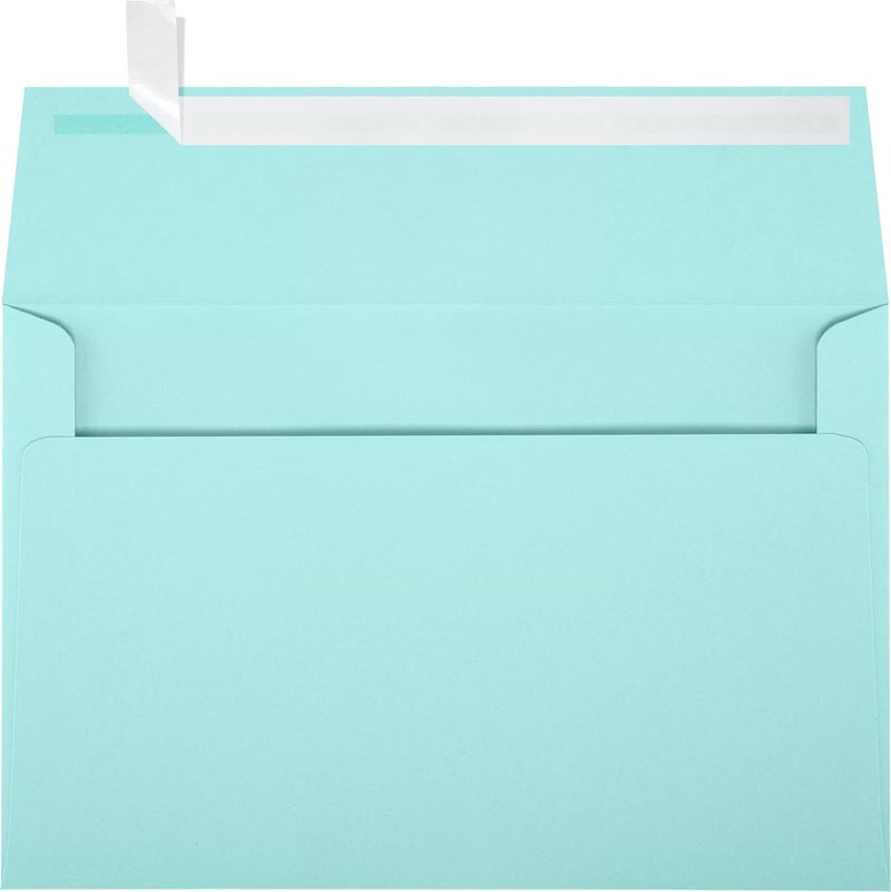 LUXPaper A9 Invitation Envelopes | Peel & Press | 5 3/4" x 8 3/4" | Seafoam Blue | 80lb. Text | 50 Qty - Image 1