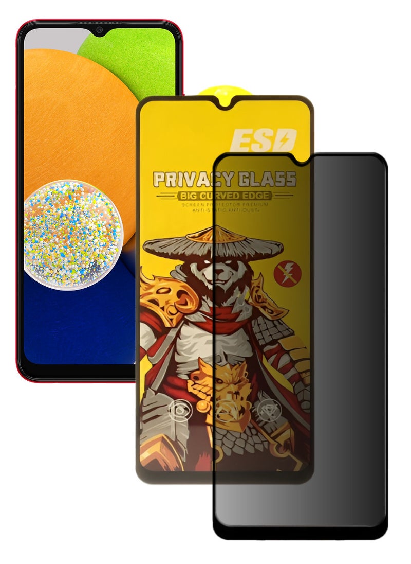 ESD Tempered Dustproof Privacy Glass Screen Protector Compatible For Samsung Galaxy A03 - Image 1