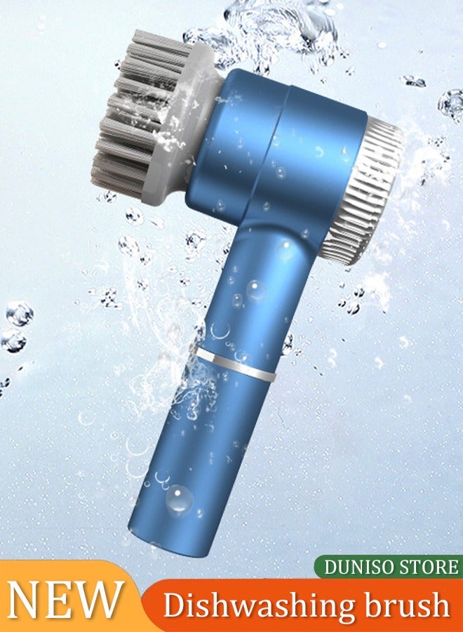 DUNISO Electric Spin Scrubber, multifunctional wireless handheld electric cleaning brush with 5 rotating brush heads, waterproof, adjustable in three levels, suitable for tiles, floors, bathtubs, kitchens - Image 1