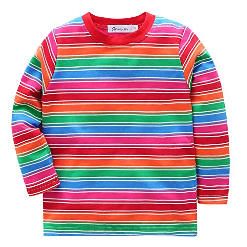 GRANDWISH Baby Boys Girls Striped T-Shirts, Long Sleeve Cotton Chucky Costume Top Shirts 4T Multicolor - Image 1