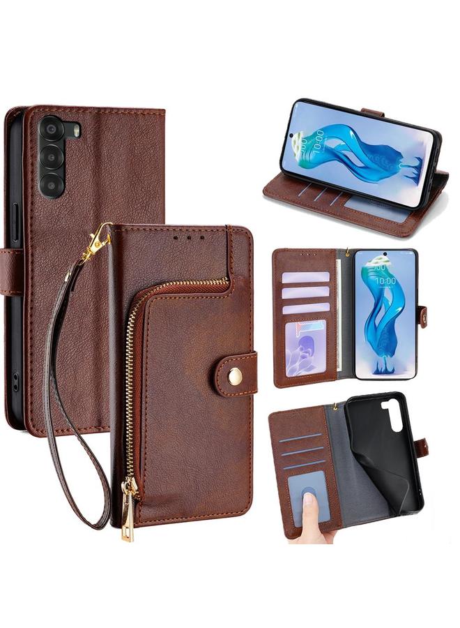 The Bros Case For ZTE nubia S 5G A403ZT Zipper Bag Leather Phone Case