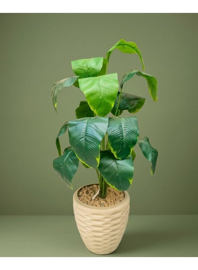 Decorative tree (18 leaves) with pot, 85 cm.