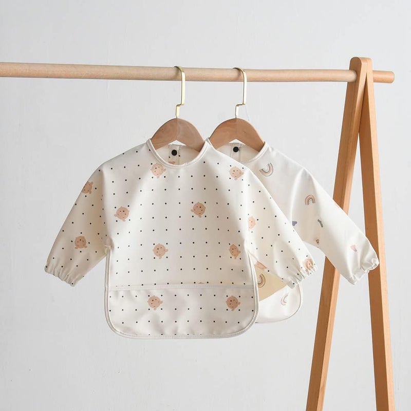 GZMM Waterproof Long Sleeve Baby Bib with Rainbow Design - Image 3