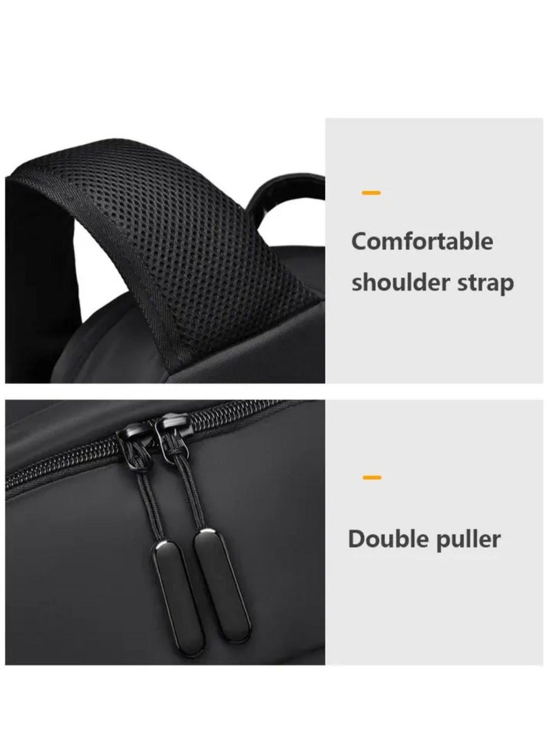 هاي لاين ستور سويفت باج حقيبة ظهر مقاومة للماء متعددة الجيوب بتصميم عصري لحفظ اللاب توب والأغراض الشخصية، لون أسود - Image 4