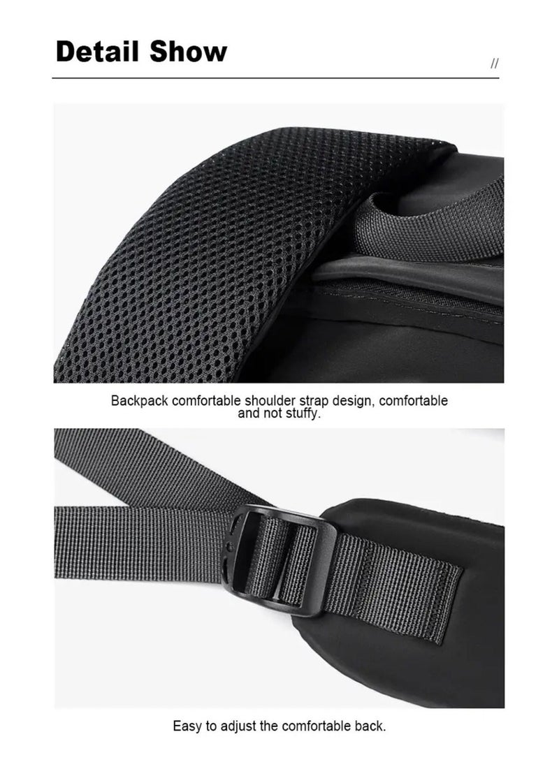 هاي لاين ستور سويفت باج حقيبة ظهر مقاومة للماء متعددة الجيوب بتصميم عصري لحفظ اللاب توب والأغراض الشخصية، لون أسود - Image 2