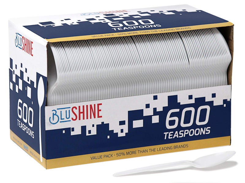 600 Pack White Disposable Plastic Tea Spoons  Practical Cutlery for Parties Lunches Picnics and Long Trips  Great for Meals Desserts or Appetizers