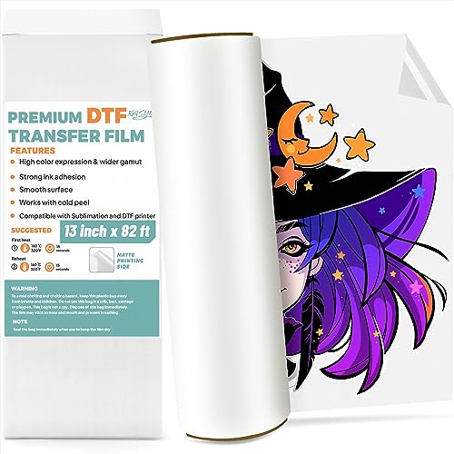 KASYU DTF Transfer Film Roll, A3 13" x 82ft Glossy Direct to Film for All Sublimation&DTF Printers,DTF Film for Sublimation Hack,Upgraded DTF Paper for All Color Fabric - Image 1