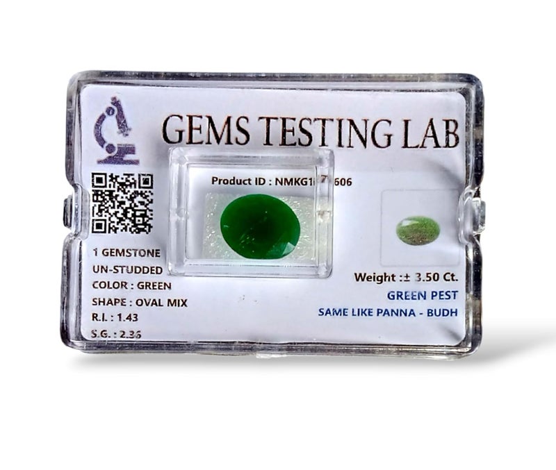 FLAIMYST 3.85 Ratti / 3.50 Carat Natural Emerald (Panna) Gemstone | Original Brazil Mines A++ Certified Stone | Lab Tested with Certificate | Astrology Benefits for Men & Women | Loose Green Stone - Image 5