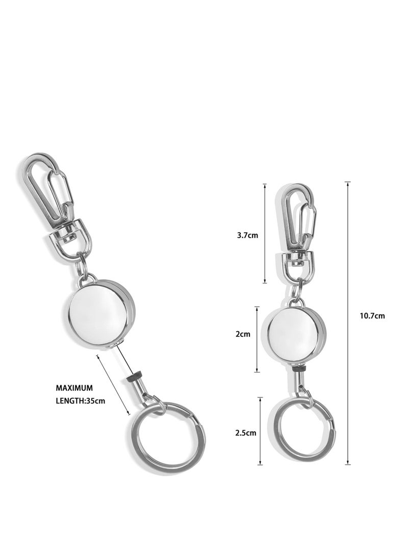 SYOSI 3 Pack Retractable Keychain , Retractable Badge Holder, Badge Reel for Id Card Holders, Id Card Holder （Sliver,Rose Gold,Gold) - Image 2