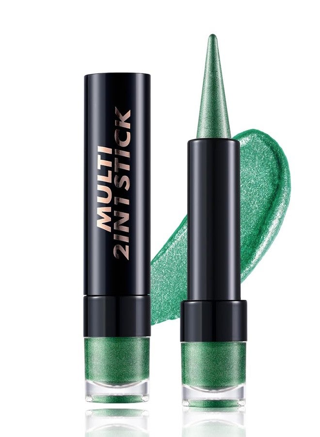 AMY'S DIARY Shimmer Green Gel Eyeliner Pencil,Waterproof Smudge Proof Eye Liner Pen,Eye Face Paint Lipstick Crayon,Color Colorful Eyeliner Eyeshadow Stick (emerald charm) - Image 1