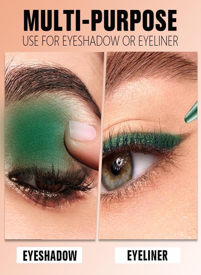 AMY'S DIARY Shimmer Green Gel Eyeliner Pencil,Waterproof Smudge Proof Eye Liner Pen,Eye Face Paint Lipstick Crayon,Color Colorful Eyeliner Eyeshadow Stick (emerald charm) - Image 3