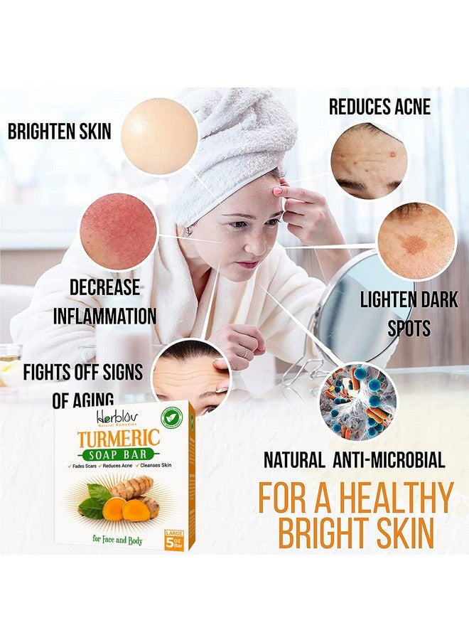 Natural Turmeric Soap Bar For Face & Bodyturmeric Skin Brightening Soap For Dark Spots Intimate Areas Underarmsturmeric Face Wash Reduces Acne Fades Scars & Cleanses Skin5Oz Made In Usa…