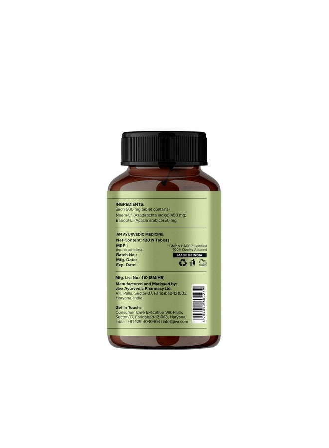 Jiva Combo Of Neem Tablet - 120 & Neem Syrup 200 ml | 100% Ayurvedic Formula | Purifies Blood & Improves Circulation | Helps With Acne, Pimples, Itching And Blisters (Combo of 2) - Image 5
