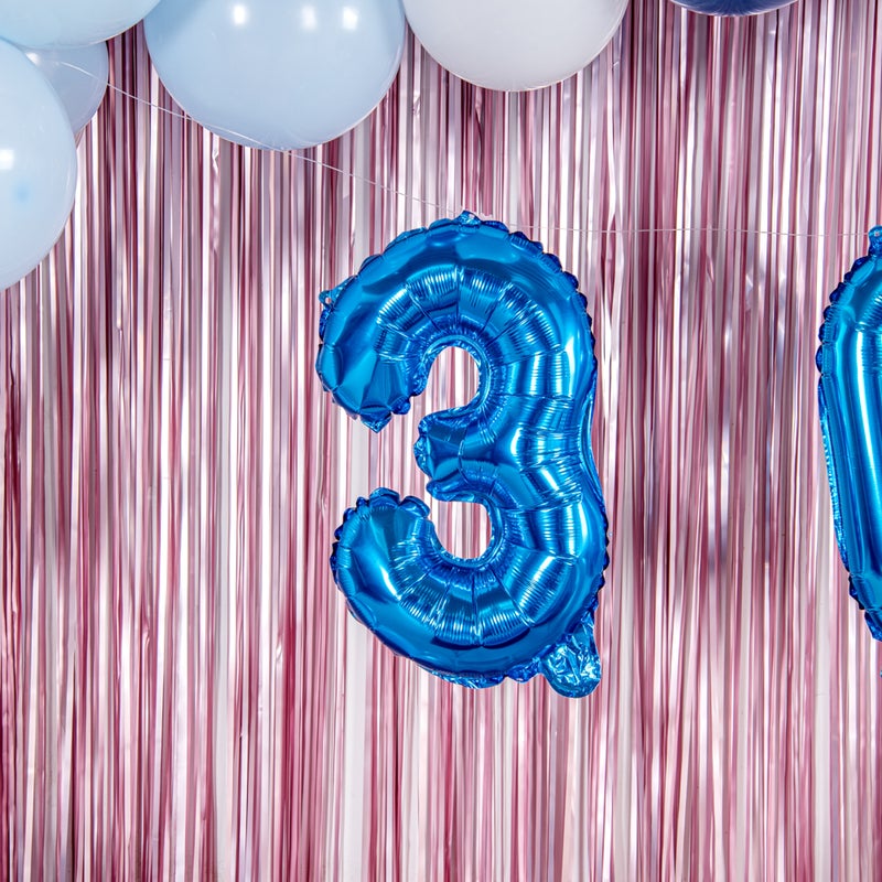 Restaurantware-16 Inch Number Balloon, 1 Digital Party Balloon - Number 3, Self-Sealing, Blue Foil Mylar Balloon, Hanging Loop, Decoration For Birthday, Wedding, Or Graduation - Image 3