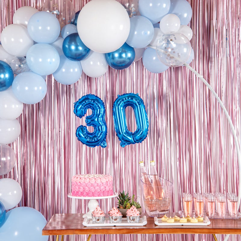 Restaurantware-16 Inch Number Balloon, 1 Digital Party Balloon - Number 3, Self-Sealing, Blue Foil Mylar Balloon, Hanging Loop, Decoration For Birthday, Wedding, Or Graduation - Image 4