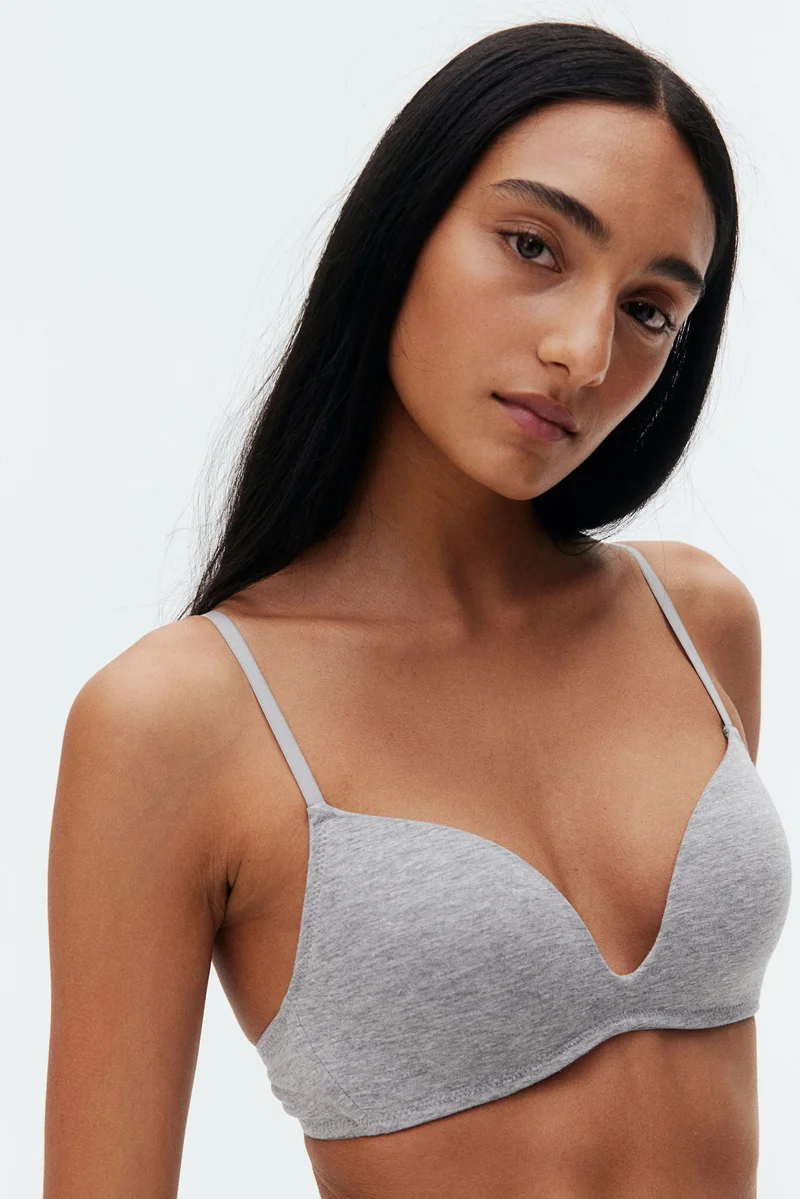 H&M Non-wired cotton push-up bra